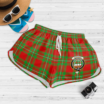 Grierson Tartan Womens Shorts with Family Crest 4XL - Tartan Vibes Clothing