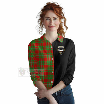 Grierson Tartan Women's Casual Shirt with Family Crest and Half Of Me Style Female - Tartan Vibes Clothing