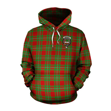 Grierson Tartan Cotton Hoodie with Family Crest and Bearded Skull Holding Bottles of Whiskey Pullover Hoodie XS - Tartan Vibes Clothing