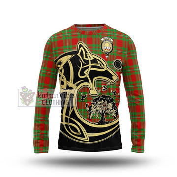 Grierson Tartan Long Sleeve T-Shirt with Family Crest Celtic Wolf Style Unisex - Tartan Vibes Clothing