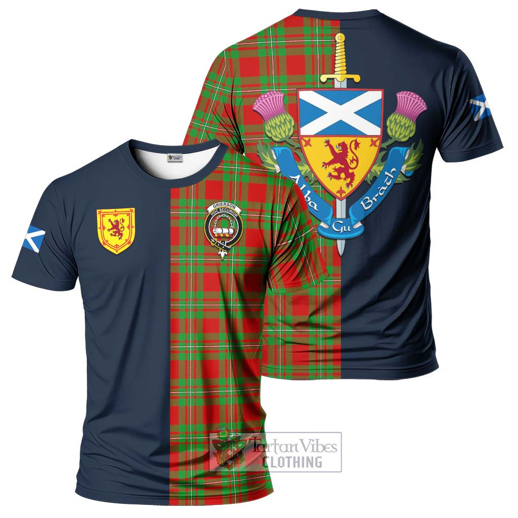 Grierson Tartan T-Shirt Alba with Scottish Lion Royal Arm Half Style Kid's Shirt - Tartan Vibes Clothing