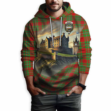 Grierson Tartan Family Crest Hoodie with Scottish Ancient Castle Style Pullover Hoodie - Tartan Vibes Clothing