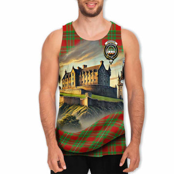 Grierson Tartan Family Crest Men's Tank Top with Scottish Ancient Castle Style Men - Tartan Vibes Clothing