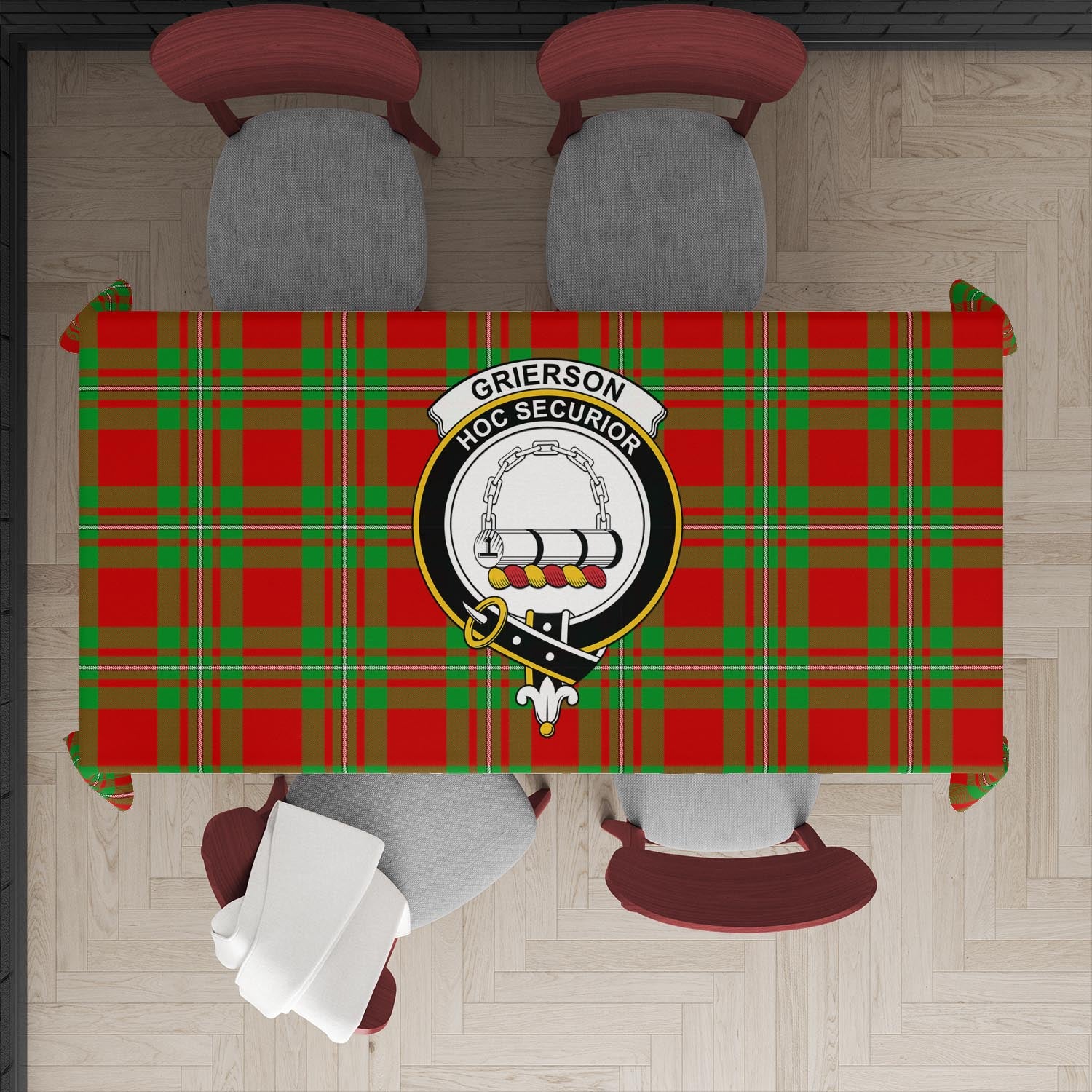 Grierson Tartan Tablecloth with Family Crest XL 57.1"x70.9"(145x180cm) - Tartan Vibes Clothing