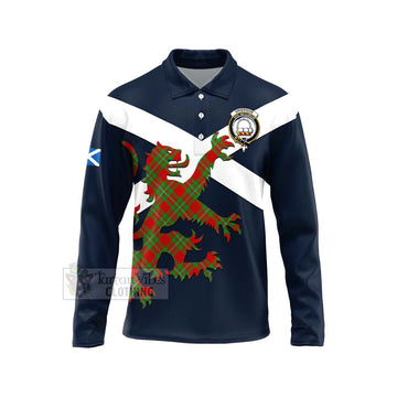 Grierson Tartan Lion Rampant Long Sleeve Polo Shirt Proudly Display Your Heritage with Alba Gu Brath and Clan Name Unisex - Tartan Vibes Clothing