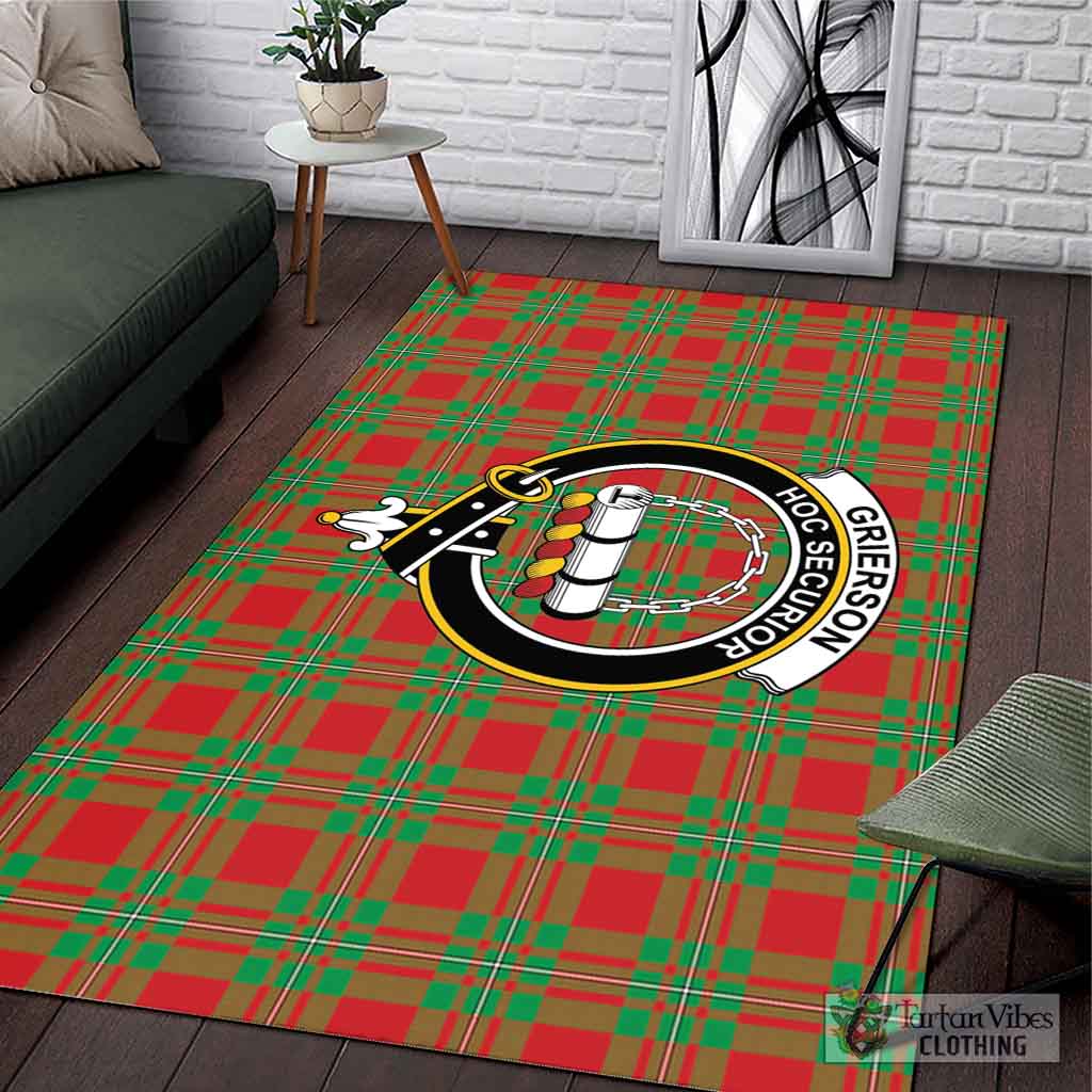 Grierson Tartan Area Rug with Family Crest L 59*86 inch (150x220 cm) - Tartan Vibes Clothing