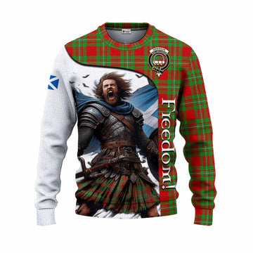 Tartan Vibes Clothing Grierson Crest Tartan Knitted Sweater Inspired by the Freedom of Scottish Warrior
