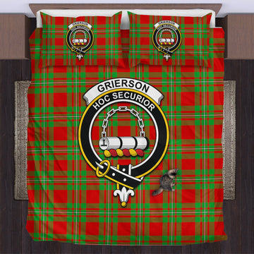 Grierson Tartan Bedding Set with Family Crest US Bedding Set - Tartan Vibes Clothing