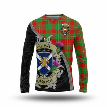 Grierson Tartan Family Crest Long Sleeve T-Shirt Lion Rampant Royal Thistle Shield Celtic Inspired Unisex - Tartan Vibes Clothing