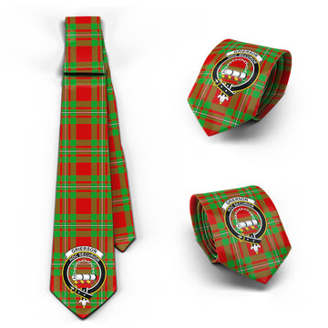 Grierson Tartan Classic Necktie with Family Crest