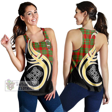 Grierson Tartan Women's Racerback Tanks with Family Crest and Celtic Symbol Style 4XL - Tartan Vibes Clothing