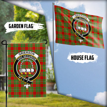 Grierson Tartan Flag with Family Crest