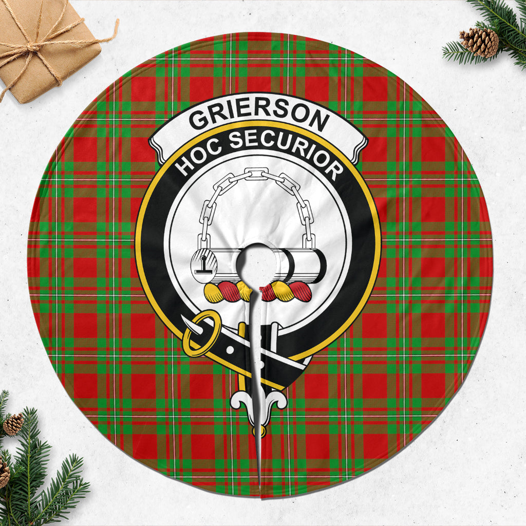 Grierson Tartan Christmas Tree Skirt with Family Crest 47*47 inch - Tartan Vibes Clothing
