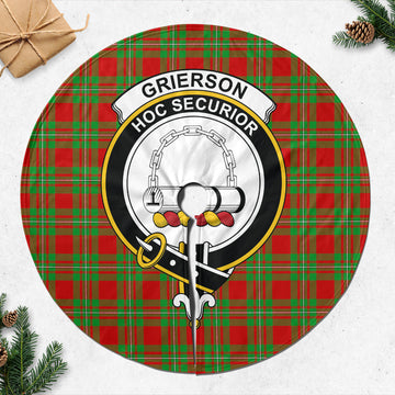 Grierson Tartan Christmas Tree Skirt with Family Crest 47*47 inch - Tartan Vibes Clothing