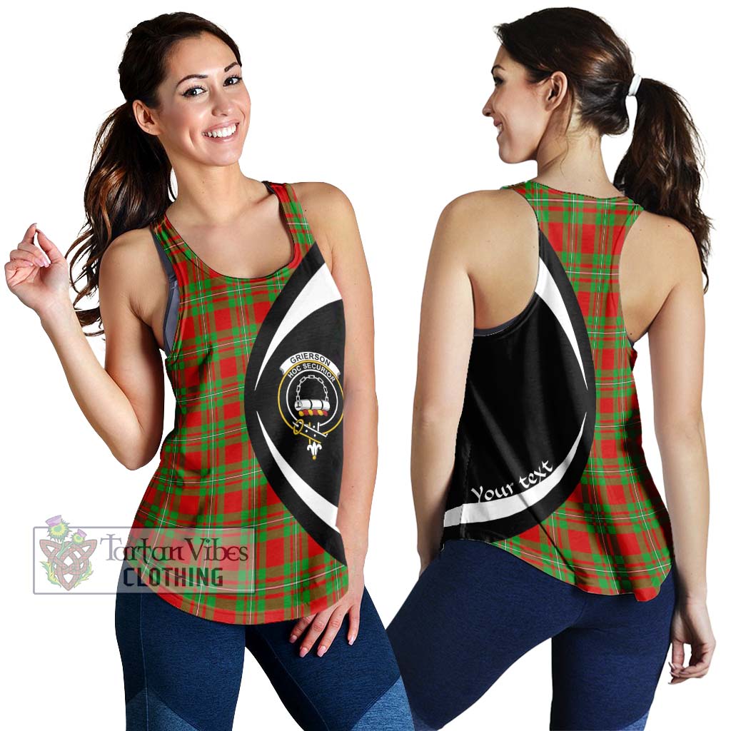 Grierson Tartan Women's Racerback Tanks with Family Crest Circle Style 4XL - Tartan Vibes Clothing