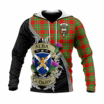 Grierson Tartan Family Crest Knitted Hoodie Lion Rampant Royal Thistle Shield Celtic Inspired Unisex Knitted Pullover Hoodie - Tartan Vibes Clothing