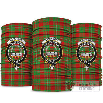 Grierson Tartan Neck Gaiters, Tartan Bandanas, Tartan Head Band with Family Crest package One Size - Tartan Vibes Clothing