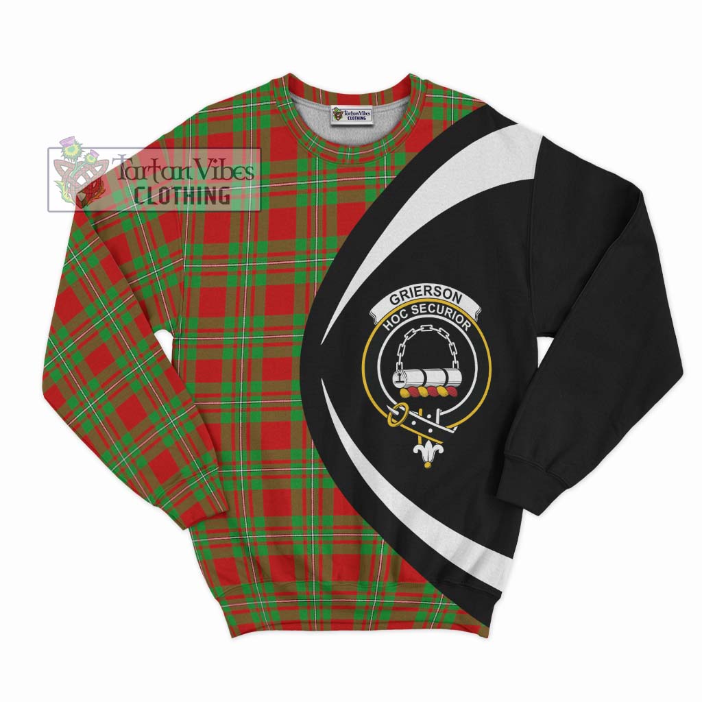 Grierson Tartan Sweatshirt with Family Crest Circle Style Unisex - Tartan Vibes Clothing