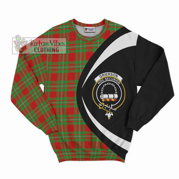 Grierson Tartan Sweatshirt with Family Crest Circle Style Unisex - Tartan Vibes Clothing