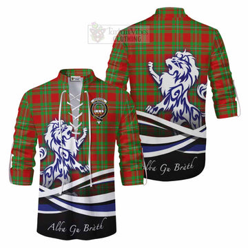Grierson Tartan Ghillie Kilt Shirt with Alba Gu Brath Regal Lion Emblem Men - Tartan Vibes Clothing