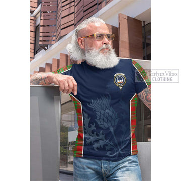 Tartan Vibes Clothing Grierson Tartan Cotton T-shirt with Family Crest and Scottish Thistle Vibes Sport Style