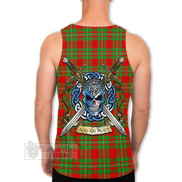 Grierson Tartan Men's Tank Top with Family Crest Celtic Skull Style Men - Tartan Vibes Clothing
