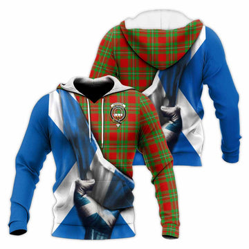 Grierson Tartan Knitted Hoodie with Family Crest Scotland Patriotic Style Unisex Knitted Pullover Hoodie - Tartan Vibes Clothing
