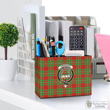 Grierson Tartan Pen Holder with Family Crest One Size 5.9"(L)*2.7"(W)*4.3"(H) - Tartan Vibes Clothing