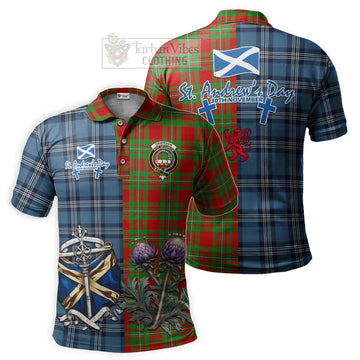 Grierson Tartan Polo Shirt Happy St. Andrew's Day Half Tartan Style Kid - Tartan Vibes Clothing