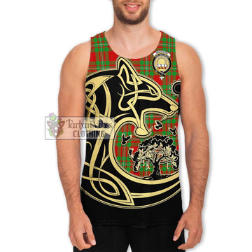 Grierson Tartan Men's Tank Top with Family Crest Celtic Wolf Style Men - Tartan Vibes Clothing