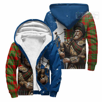 Grierson Tartan Sherpa Hoodie with Family Crest Scottish Bagpiper Vibes Unisex - Tartan Vibes Clothing