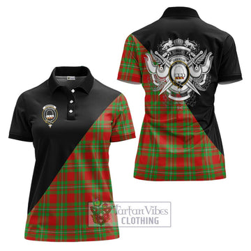 Grierson Tartan Women's Polo Shirt with Family Crest and Military Logo Style Women - Tartan Vibes Clothing