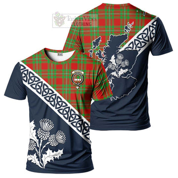 Grierson Tartan T-Shirt Featuring Thistle and Scotland Map Kid's Shirt - Tartanvibesclothing Store