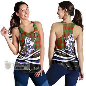 Grierson Tartan Women's Racerback Tanks with Alba Gu Brath Regal Lion Emblem 4XL - Tartan Vibes Clothing