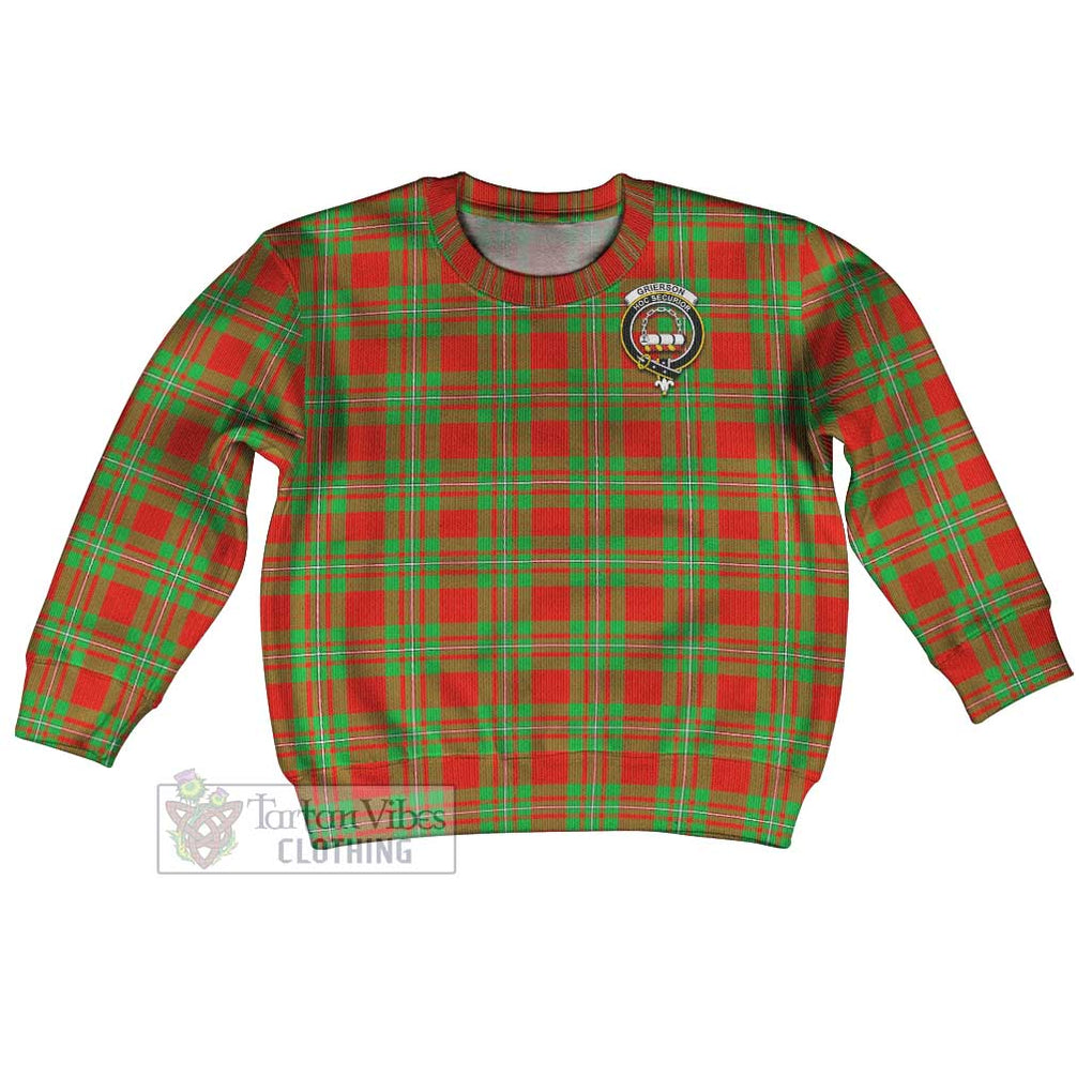 Grierson Tartan Kid Ugly Sweater with Family Crest Kid - Tartan Vibes Clothing