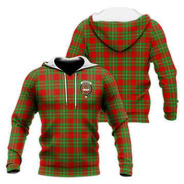 Grierson Tartan Knitted Hoodie with Family Crest