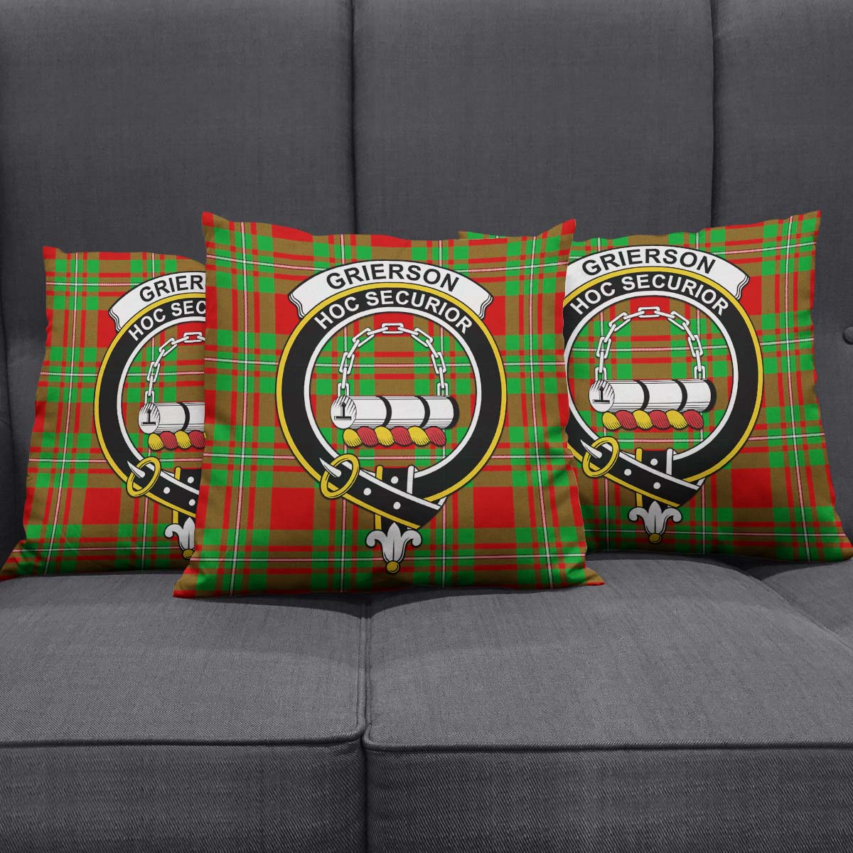 Grierson Tartan Pillow Cover with Family Crest Rectangle Pillow Cover 51*91cm - Tartan Vibes Clothing