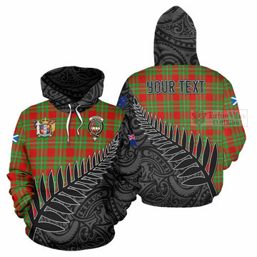 Tartan Vibes Clothing Grierson Crest Tartan Hoodie with New Zealand Silver Fern Half Style