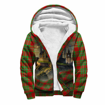 Grierson Tartan Family Crest Sherpa Hoodie with Scottish Ancient Castle Style Unisex S - Tartan Vibes Clothing