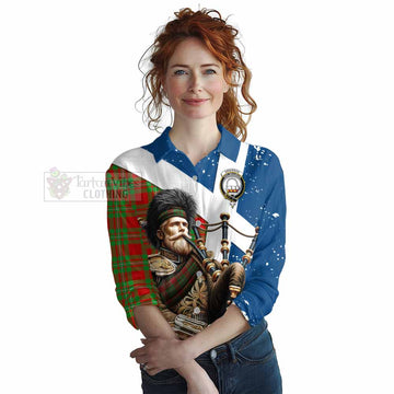 Grierson Tartan Women's Casual Shirt with Family Crest Scottish Bagpiper Vibes Female - Tartan Vibes Clothing
