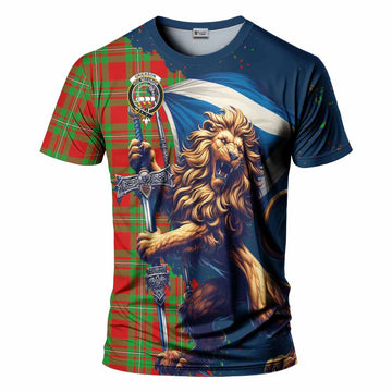 Grierson Tartan Family Crest T-Shirt with Scottish Majestic Lion Kid's Shirt - Tartan Vibes Clothing