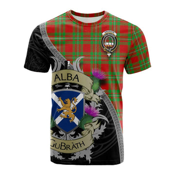Tartan Vibes Clothing Grierson Tartan Family Crest Cotton T-shirt Lion Rampant Royal Thistle Shield Celtic Inspired
