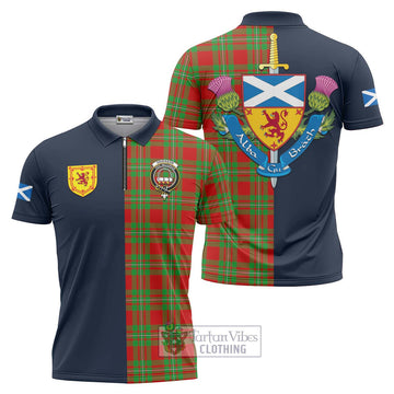 Grierson Tartan Zipper Polo Shirt Alba with Scottish Lion Royal Arm Half Style Unisex - Tartan Vibes Clothing