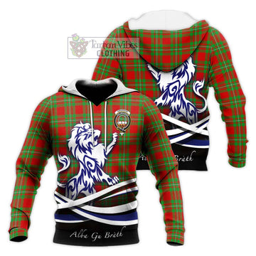 Grierson Tartan Knitted Hoodie with Alba Gu Brath Regal Lion Emblem Unisex Knitted Pullover Hoodie - Tartan Vibes Clothing