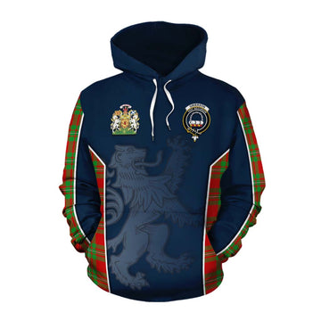 Grierson Tartan Cotton Hoodie with Family Crest and Lion Rampant Vibes Sport Style Pullover Hoodie XS - Tartan Vibes Clothing
