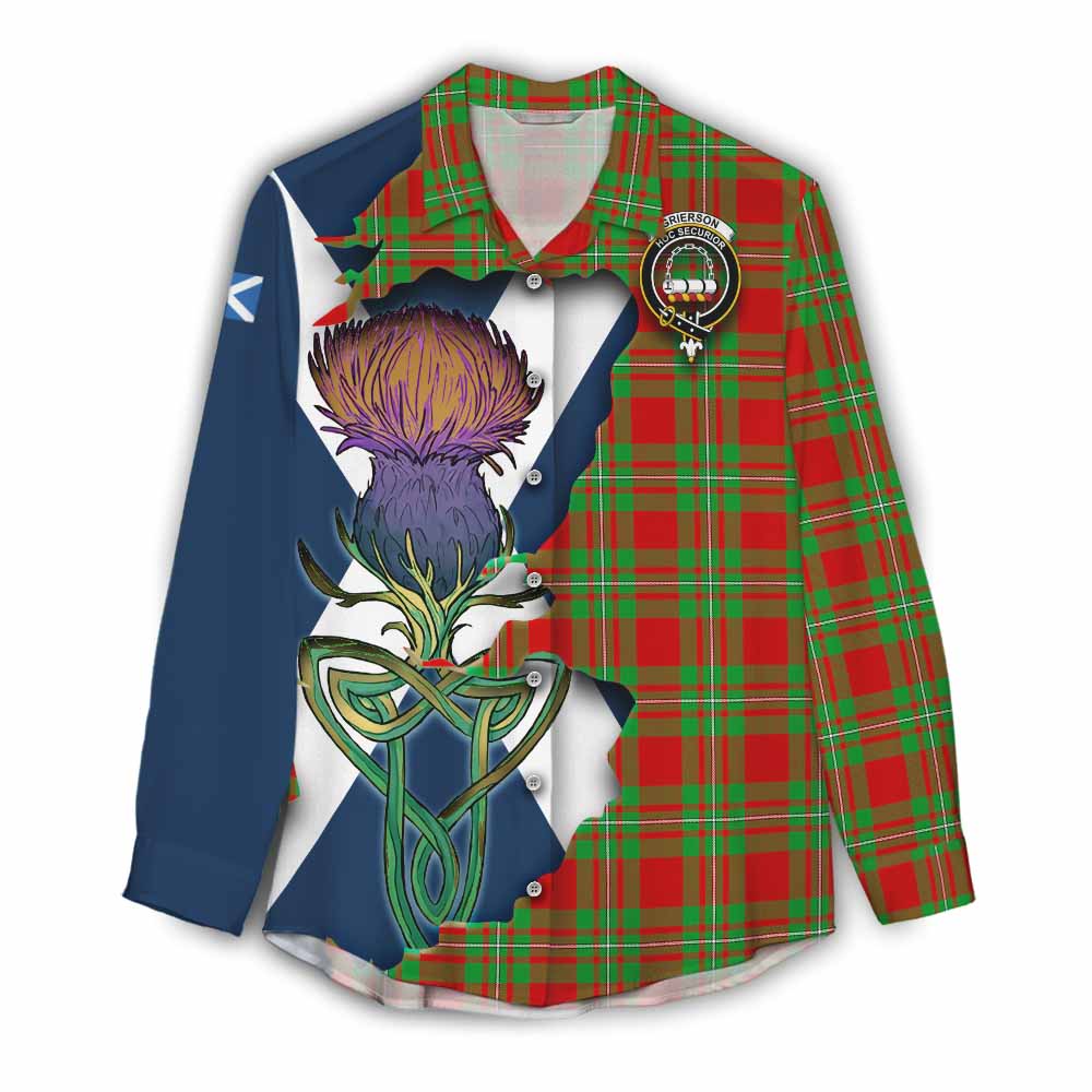 Grierson Tartan Family Crest Women's Casual Shirt Scottish Thistle Celtic Inspired Female - Tartan Vibes Clothing