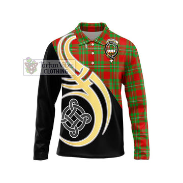Grierson Tartan Long Sleeve Polo Shirt with Family Crest and Celtic Symbol Style Unisex - Tartan Vibes Clothing