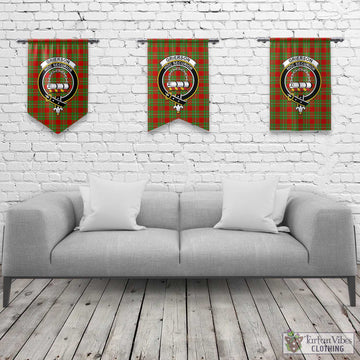 Grierson Tartan Gonfalon, Tartan Banner with Family Crest Rectangle - Tartan Vibes Clothing