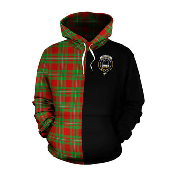 Grierson Tartan Cotton Hoodie with Family Crest and Half Of Me Style Pullover Hoodie XS - Tartan Vibes Clothing