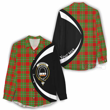 Grierson Tartan Women's Casual Shirt with Family Crest Circle Style - Tartan Vibes Clothing